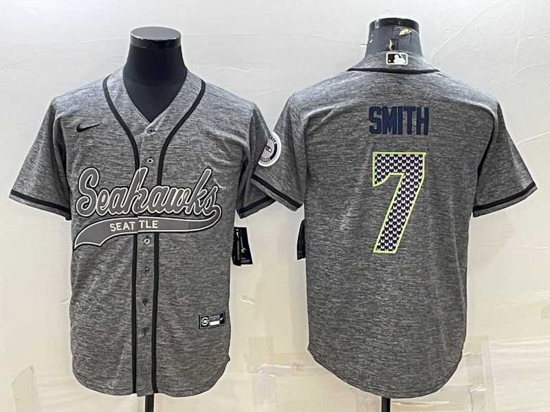 Men's Seattle Seahawks #7 Geno Smith Grey Gridiron With Patch Cool Base Stitched Baseball Jersey,We sell and wholesale Men's Seattle Seahawks #7 Geno Smith Grey Gridiron With Patch Cool Base Stitched Baseball Jersey on line form chian!
